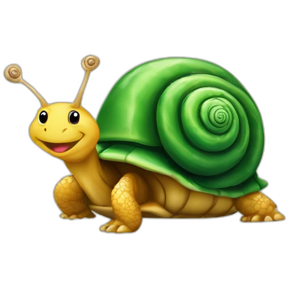 Escargot sur une tortue emoji