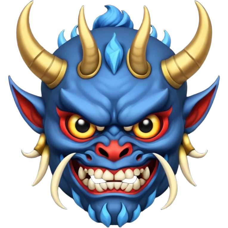 blue oni with black eye ball and gold iris emoji