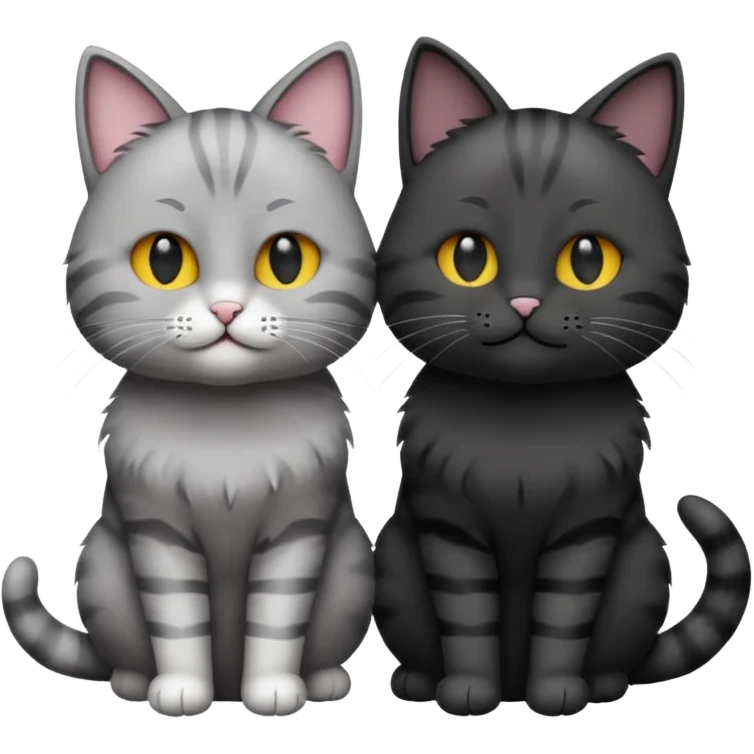 You can make an emoji of two cats looking at each other, one black and the other gray. emoji
