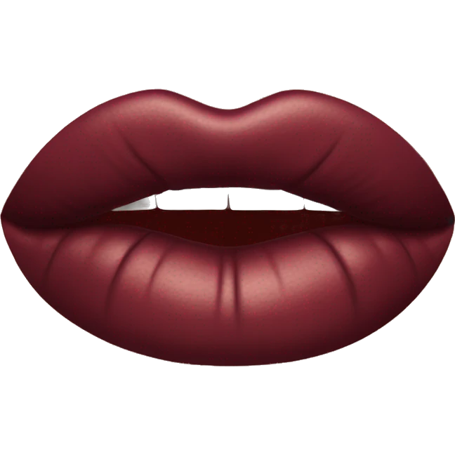 A burgundy-colored lipstick kiss mark. emoji