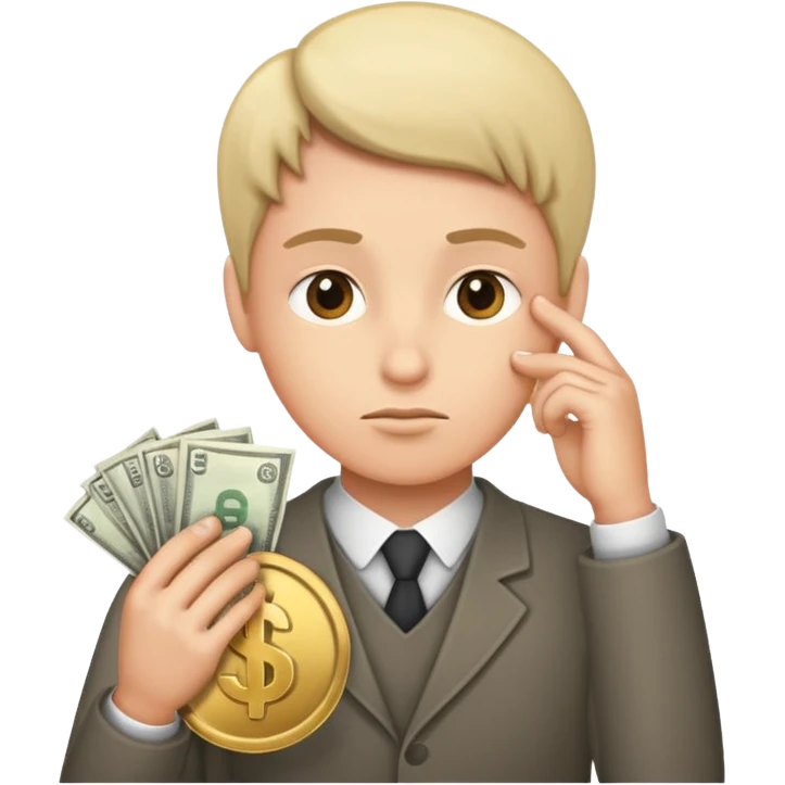 ambitious thinking about moneyemoji emoji