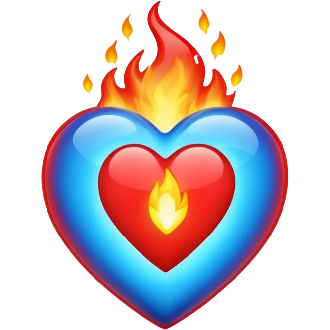red heart with blue fire emoji