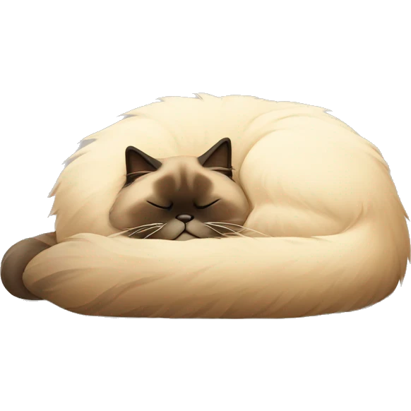 Himalayan cat sleeping emoji