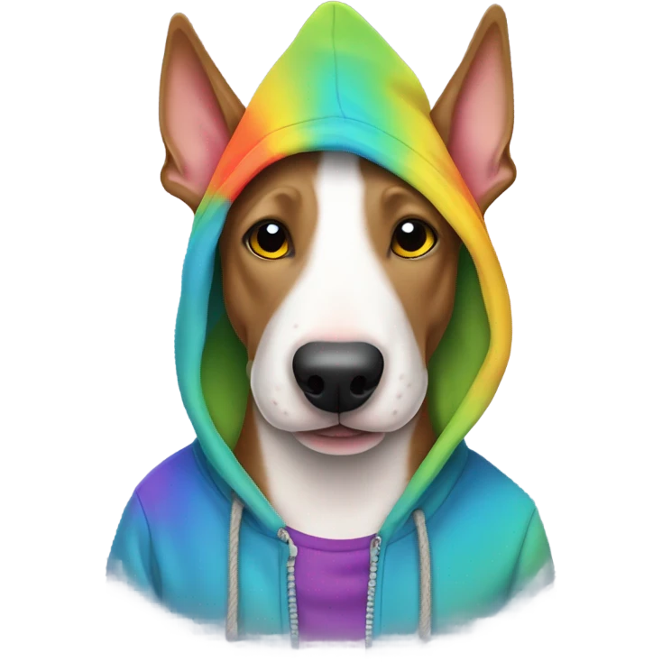 Bull terrier wearing hoodie emoji