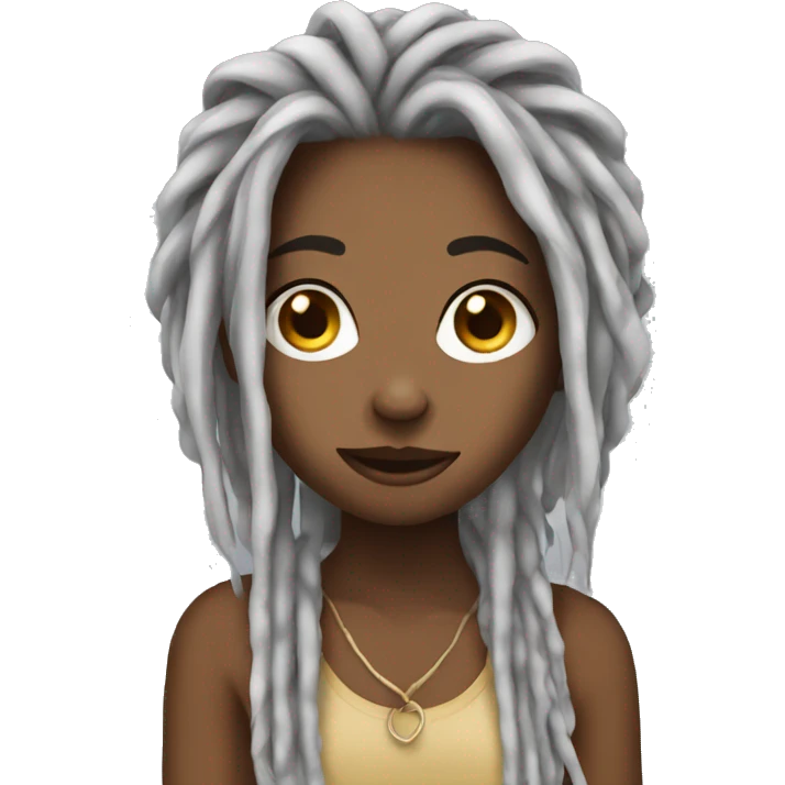 Girl with dreads and phone  emoji