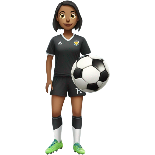Girl Soccer player with penguin feet  emoji