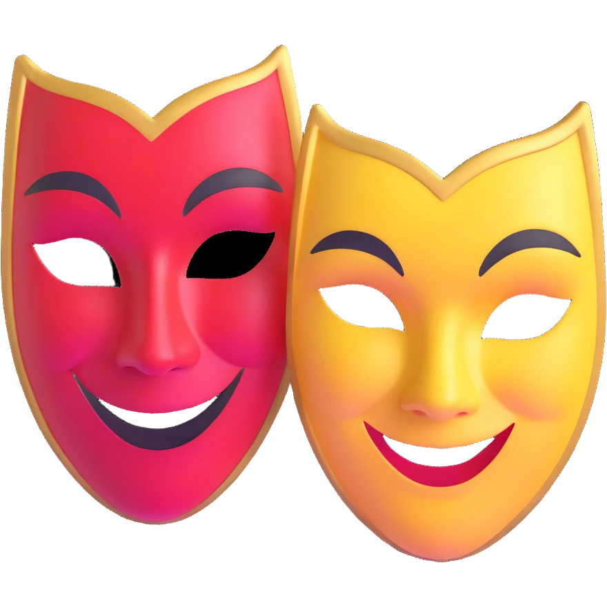 pair of theatre masks comedy and tragedy emoji