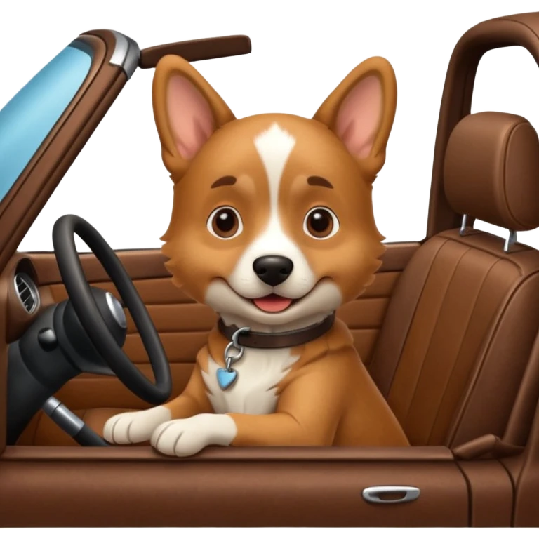 a dog driving a car  emoji