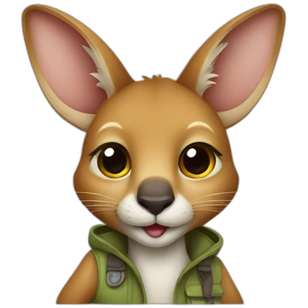 Kangaroo with cat in pocket emoji