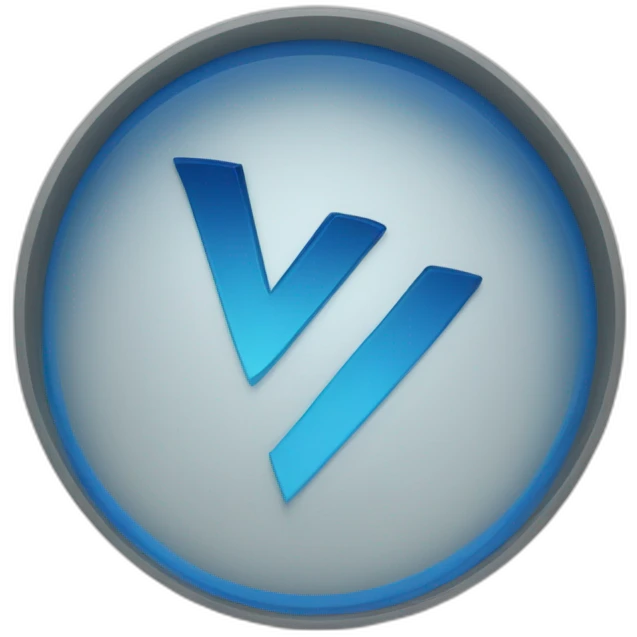 letra "v" blana dentro de un circulo azul emoji