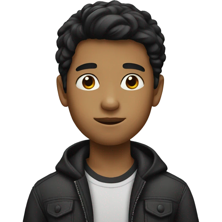 smart boy with black hair emoji