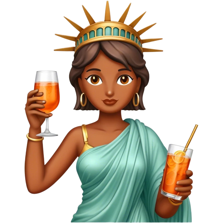 STATUE OF LIBERTY DRINKING APEROL SPRITX emoji