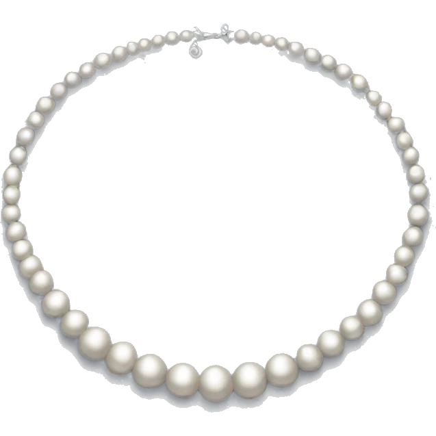 Silver pearl necklace  emoji