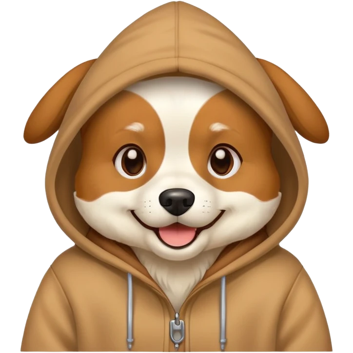 Dog wearing hoodie emoji