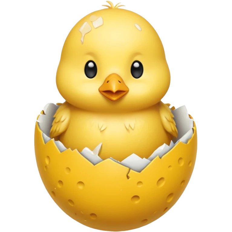 cartoon chick sitting inside a eggshell emoji