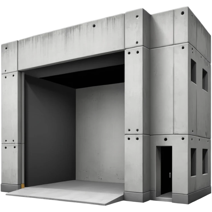 a 2d warehouse in black and white for a report emoji