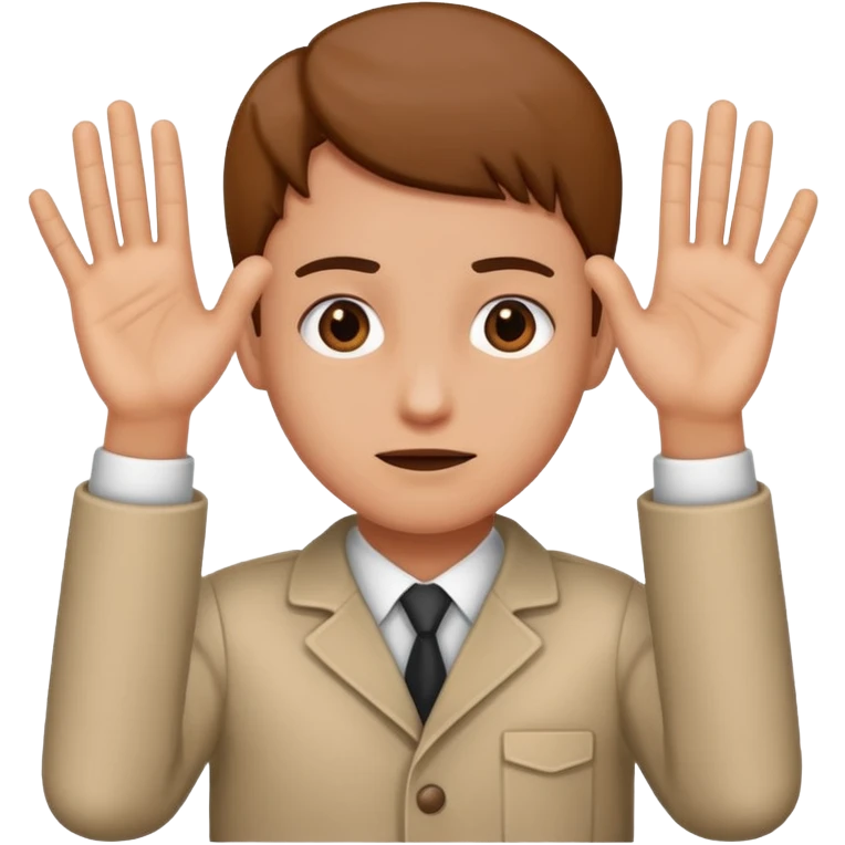 A person holding up their hands innocently (like they were accused of a crime) emoji