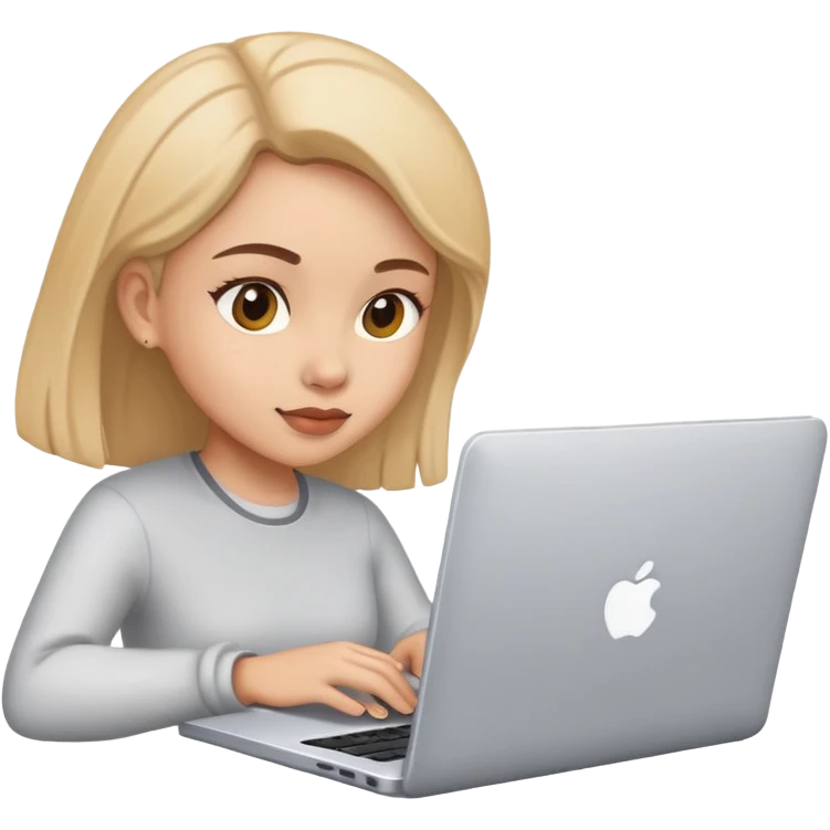 Girl working on laptop computer emoji