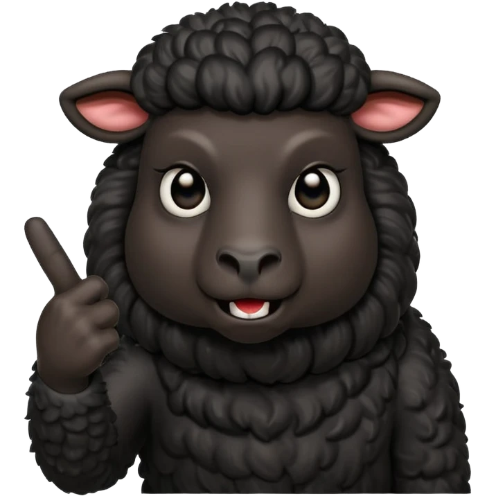 angery black sheep giving the middle finger emoji
