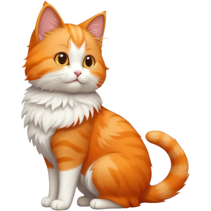 A cute cat emoji, full body, standing in side view. emoji
