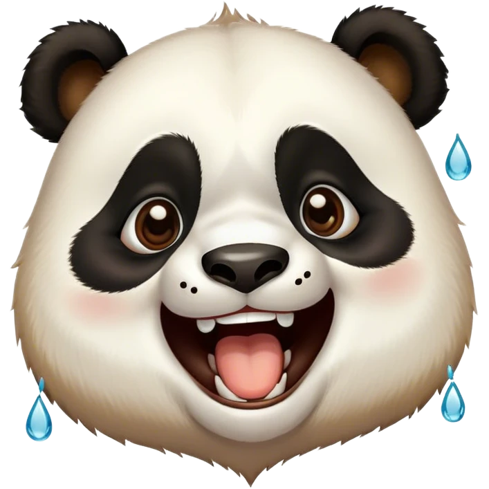 laughing panda with teardrops emoji