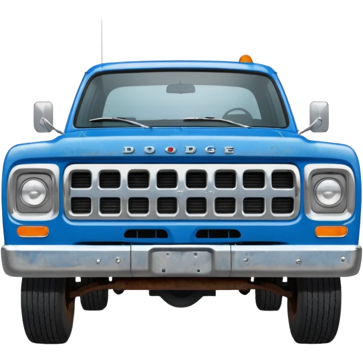 1979 dodge truck two wheels on the back blue emoji