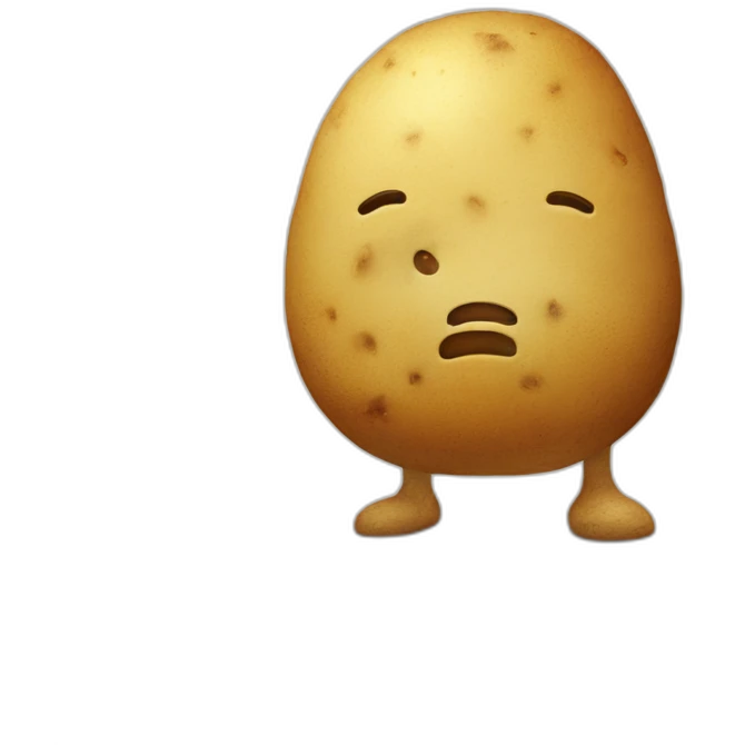 sad potato without a piece of head emoji