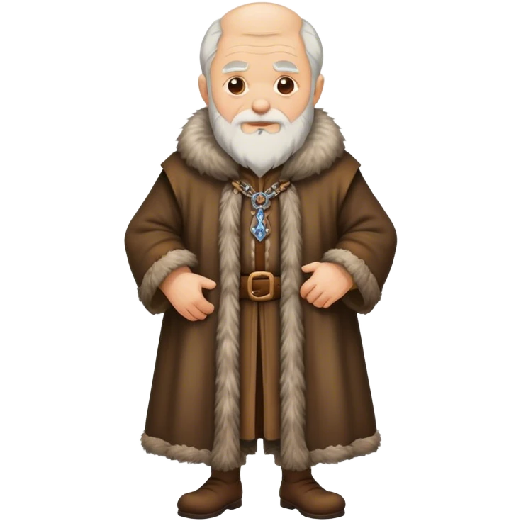 Old man wear Medieval fur coat emoji