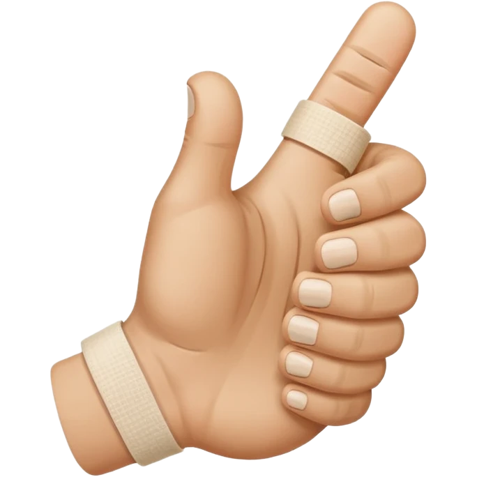 Thumbs up with a bandage on the base of the thumb emoji