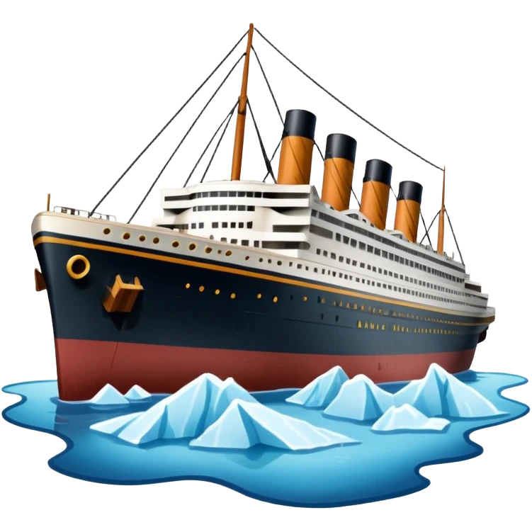 Make the Titanic sinking in the front In splits In the middle emoji