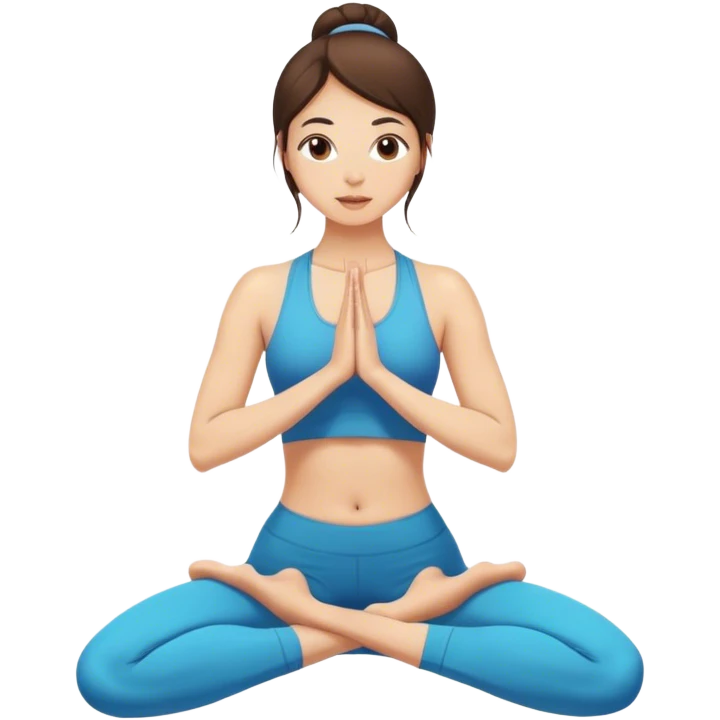 brunette girl doing yoga  emoji