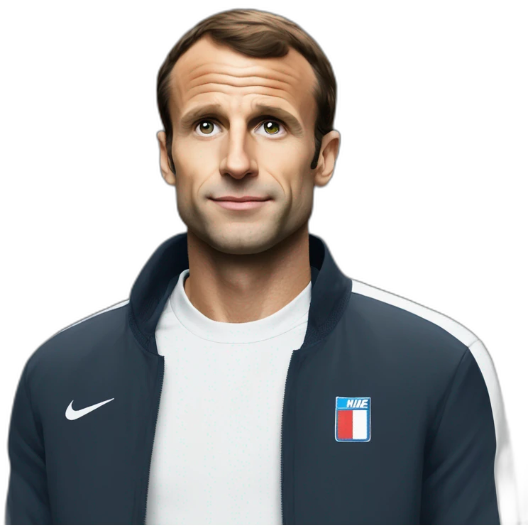 macron avec une veste nike emoji