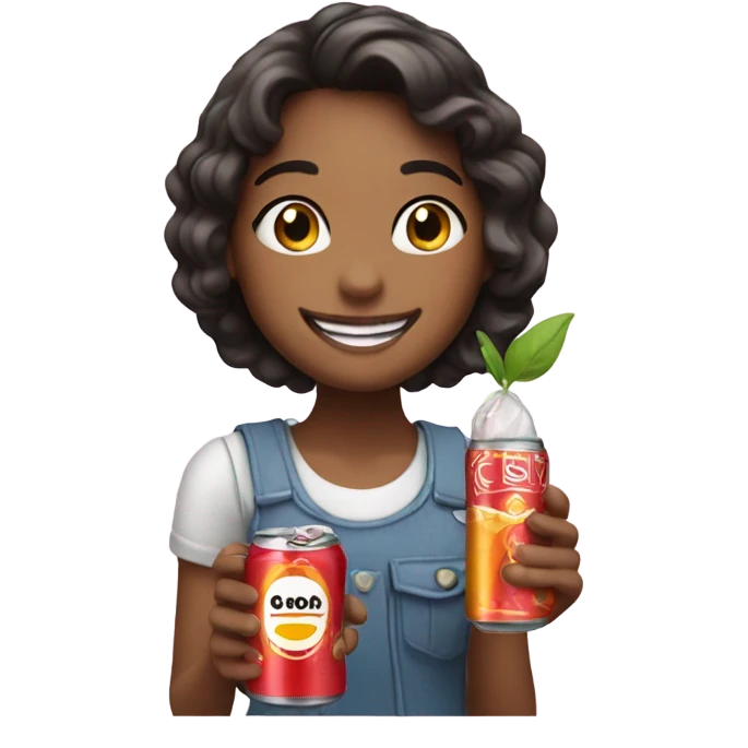 Girl with bloom soda  emoji