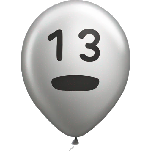 balloon in the shape of 13 emoji