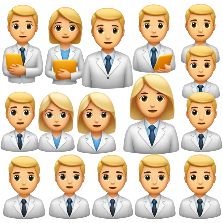 Design a cohesive and professional emoji package tailored to the daily workflows, emotions, and challenges of sales managers. The emojis should reflect common scenarios in sales leadership, team motivation, client interactions, and sales processes. emoji