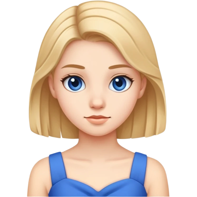 teen girl in a blue dress emoji