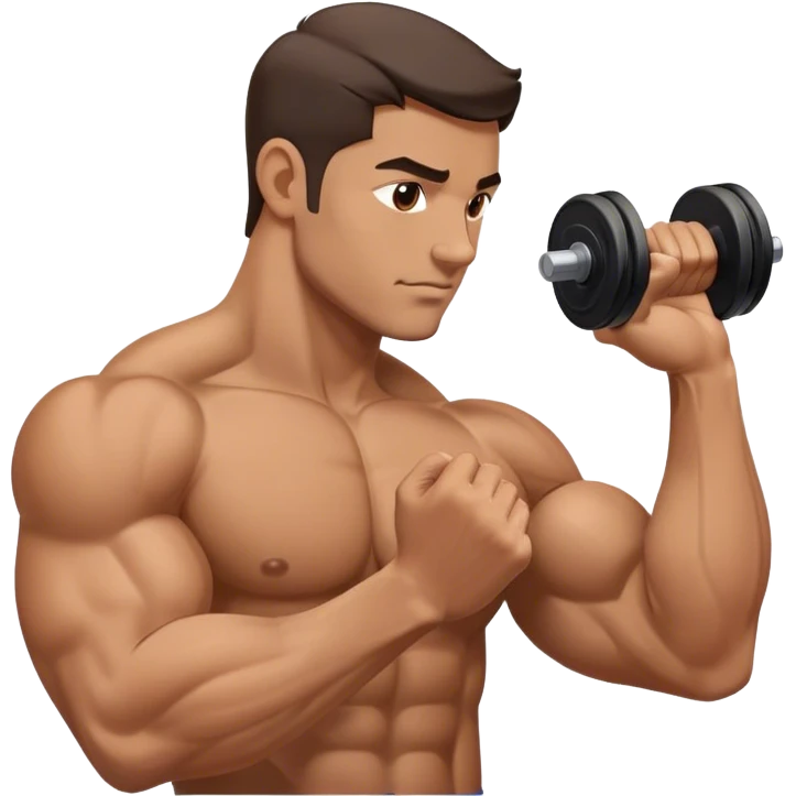 side view guy doing bicep-curls emoji