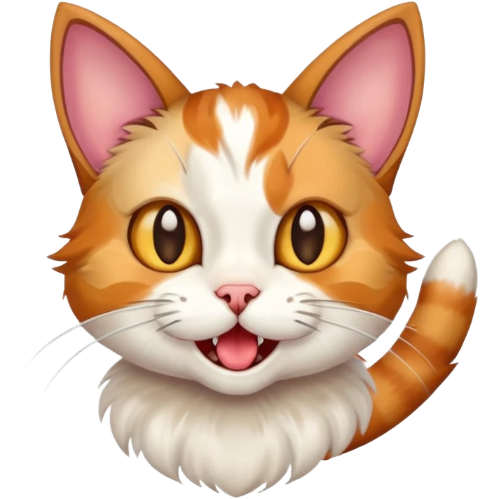 Cat with a big mouth and big ears  emoji