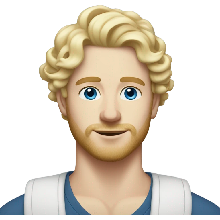 full body light curl blonde 30yo man blue eyed pale skin emoji