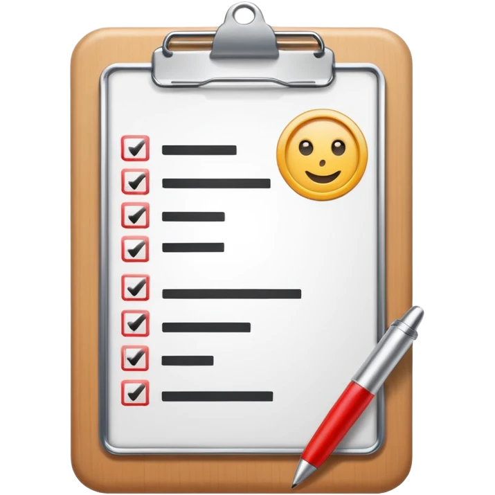 clipboard with checklist and play symbol emoji