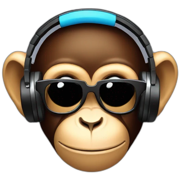 dj monkey emoji