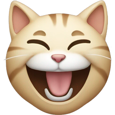 cat laughing because he’s bother emoji