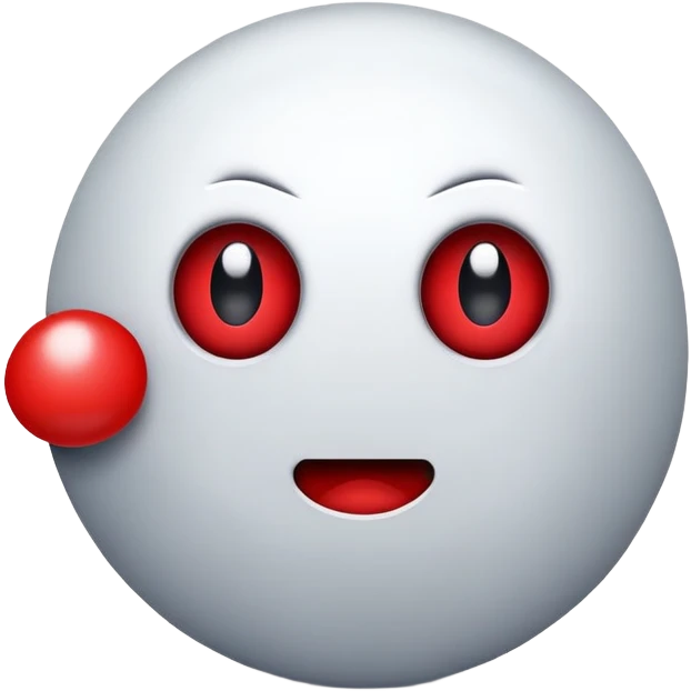 Red Pacman ghost character with big eyes emoji