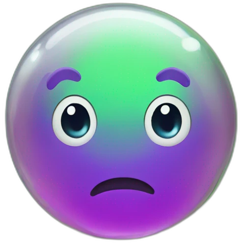 emoticon in the form of a green soap bubble is surprised emoji
