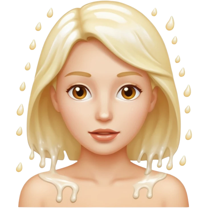 A woman covered in cums emoji