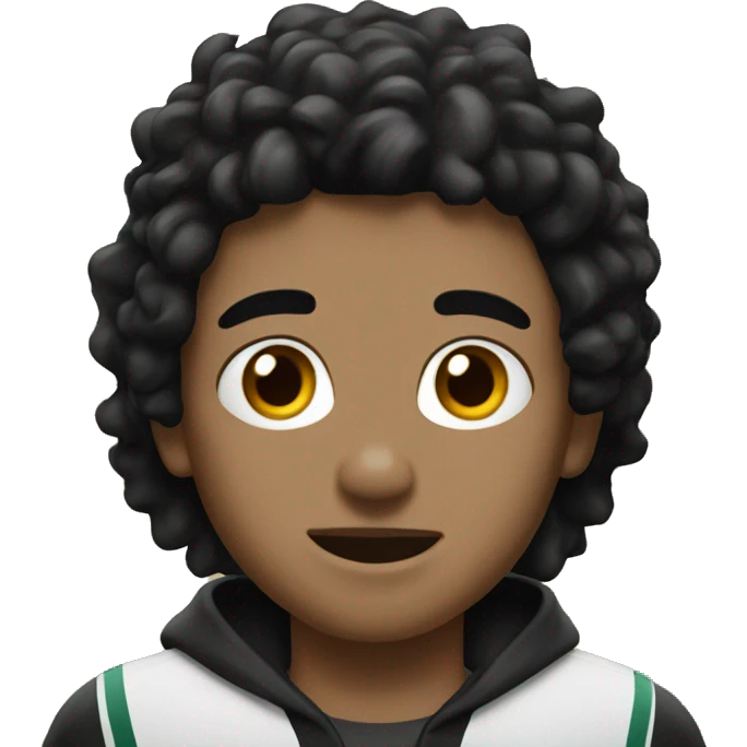 Boy with black hair eagles fan emoji