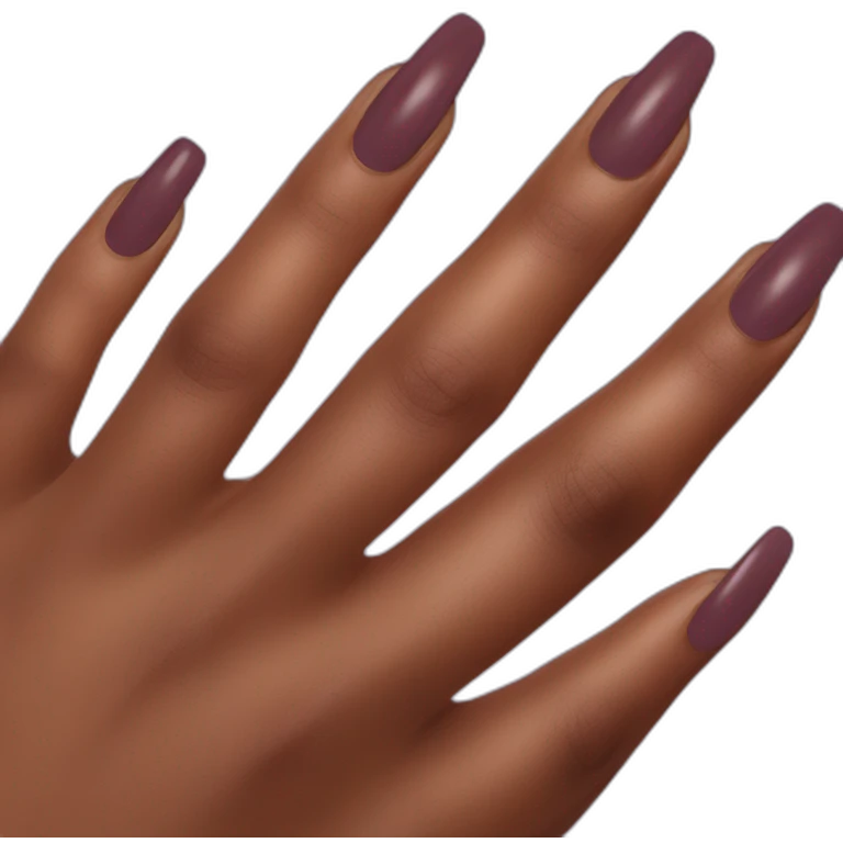 Messy Nail polish on dark skin finger emoji