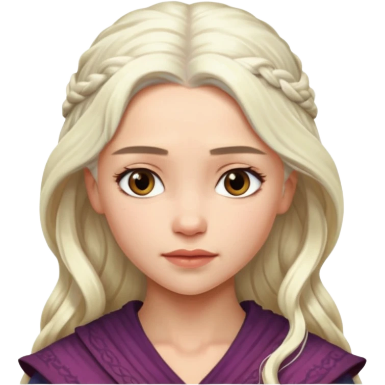 Daenerys Targaryen from Games of throne character face only younger emoji