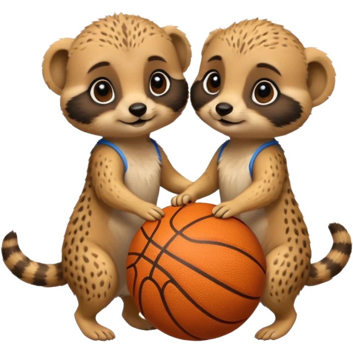Baby meerkats playing basktball emoji