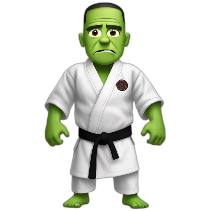 Frankenstein wearing a Jiu-Jitsu gi emoji